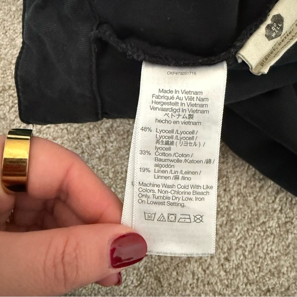 Madewell Women's Harlow Wide-Leg High Waisted Black Pants Size Petite 10 Relaxed - Picture 7 of 11